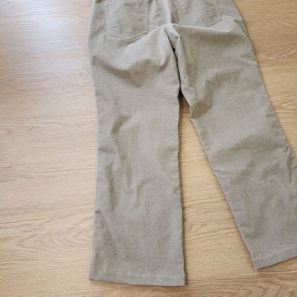 Talbots Chino Pants Womens 12 Corduroy High Waist Straight Wide Leg Khaki 32x29 - Picture 9 of 11